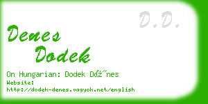 denes dodek business card